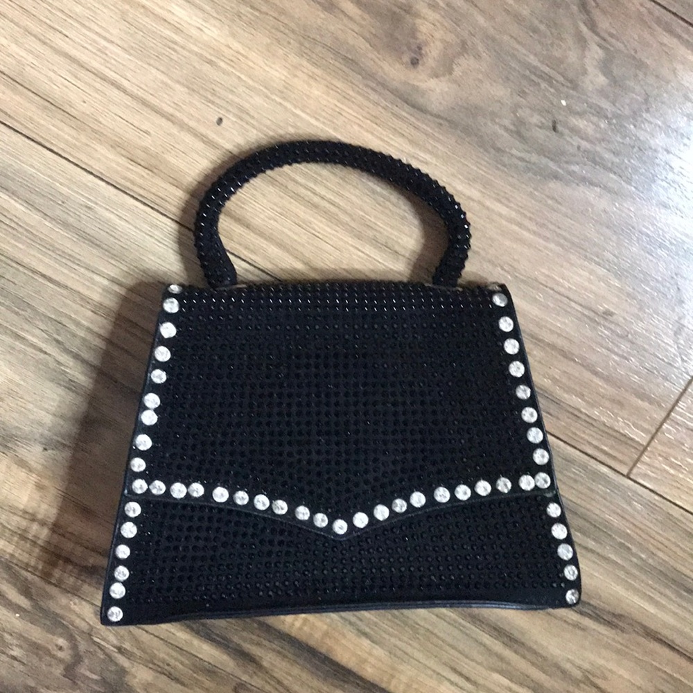 Black rhinestones/ gems small handbag